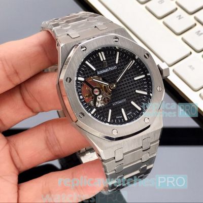 Replica Audemars Piguet Royal Oak Tourbillon Watch SS Black Dial 42mm